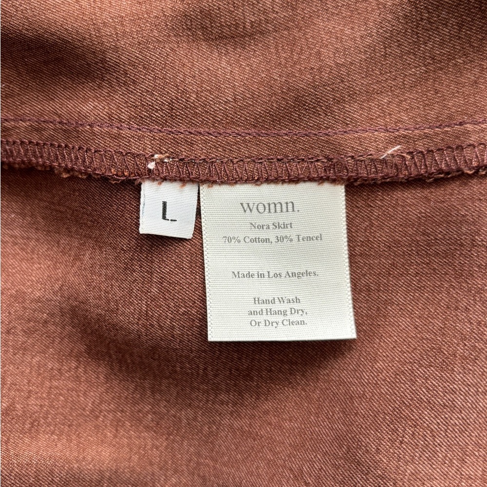 Nora Skirt Brown Button-Front Midi Skirt Cotton - Picture 10 of 10